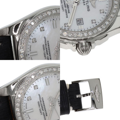 BREITLING Galactic 29 8P Bezel Diamond Watches A72348 Stainless Steel/Leather Ladies