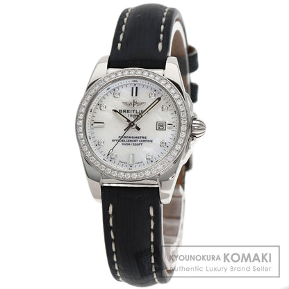 BREITLING Galactic 29 8P Bezel Diamond Watches A72348 Stainless Steel/Leather Ladies