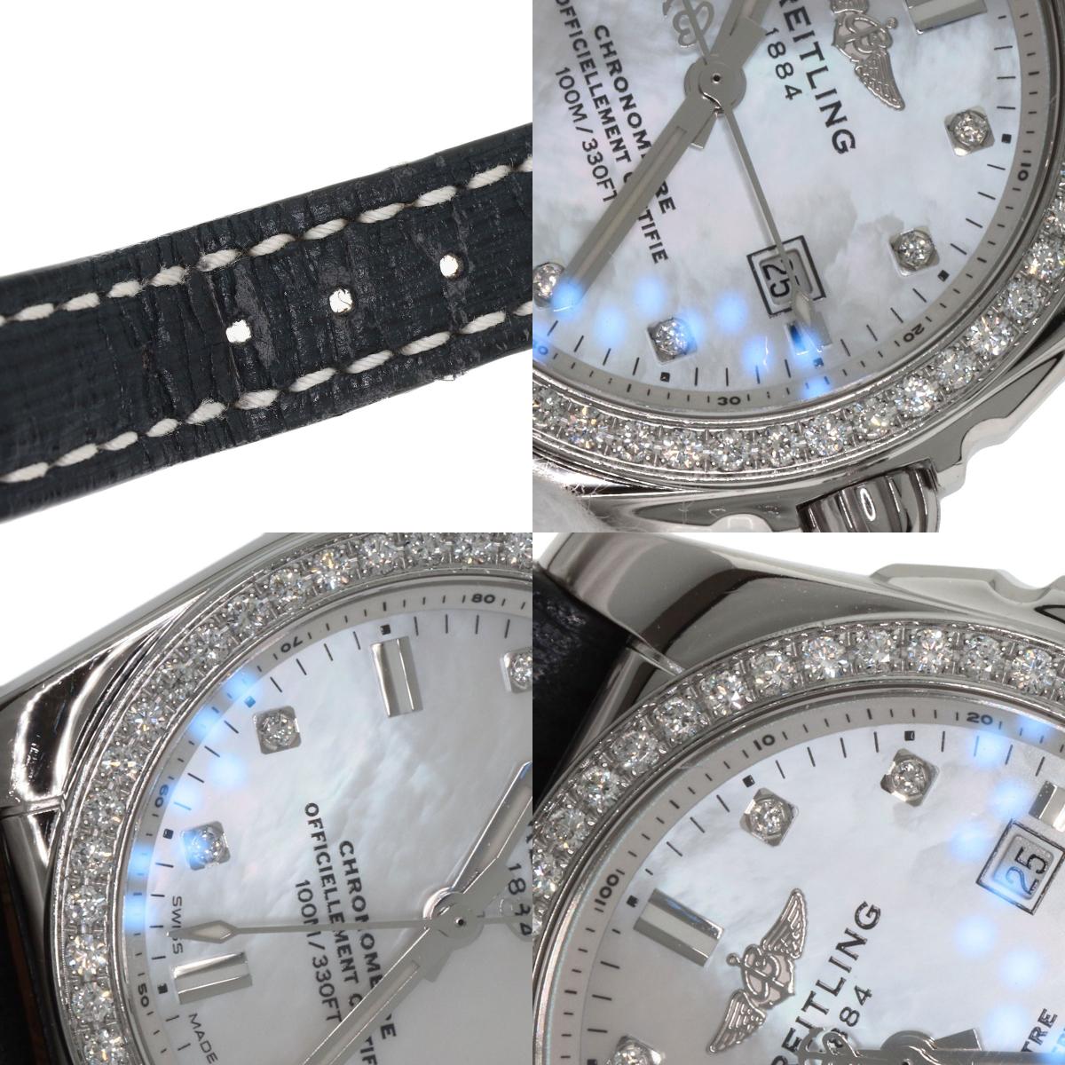 BREITLING Galactic 29 8P Bezel Diamond Watches A72348 Stainless Steel/Leather Ladies