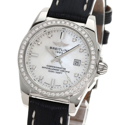 BREITLING Galactic 29 8P Bezel Diamond Watches A72348 Stainless Steel/Leather Ladies
