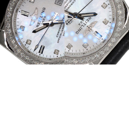BREITLING Galactic 29 8P Bezel Diamond Watches A72348 Stainless Steel/Leather Ladies