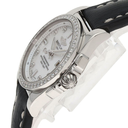 BREITLING Galactic 29 8P Bezel Diamond Watches A72348 Stainless Steel/Leather Ladies