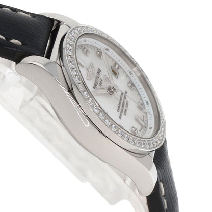 BREITLING Galactic 29 8P Bezel Diamond Watches A72348 Stainless Steel/Leather Ladies