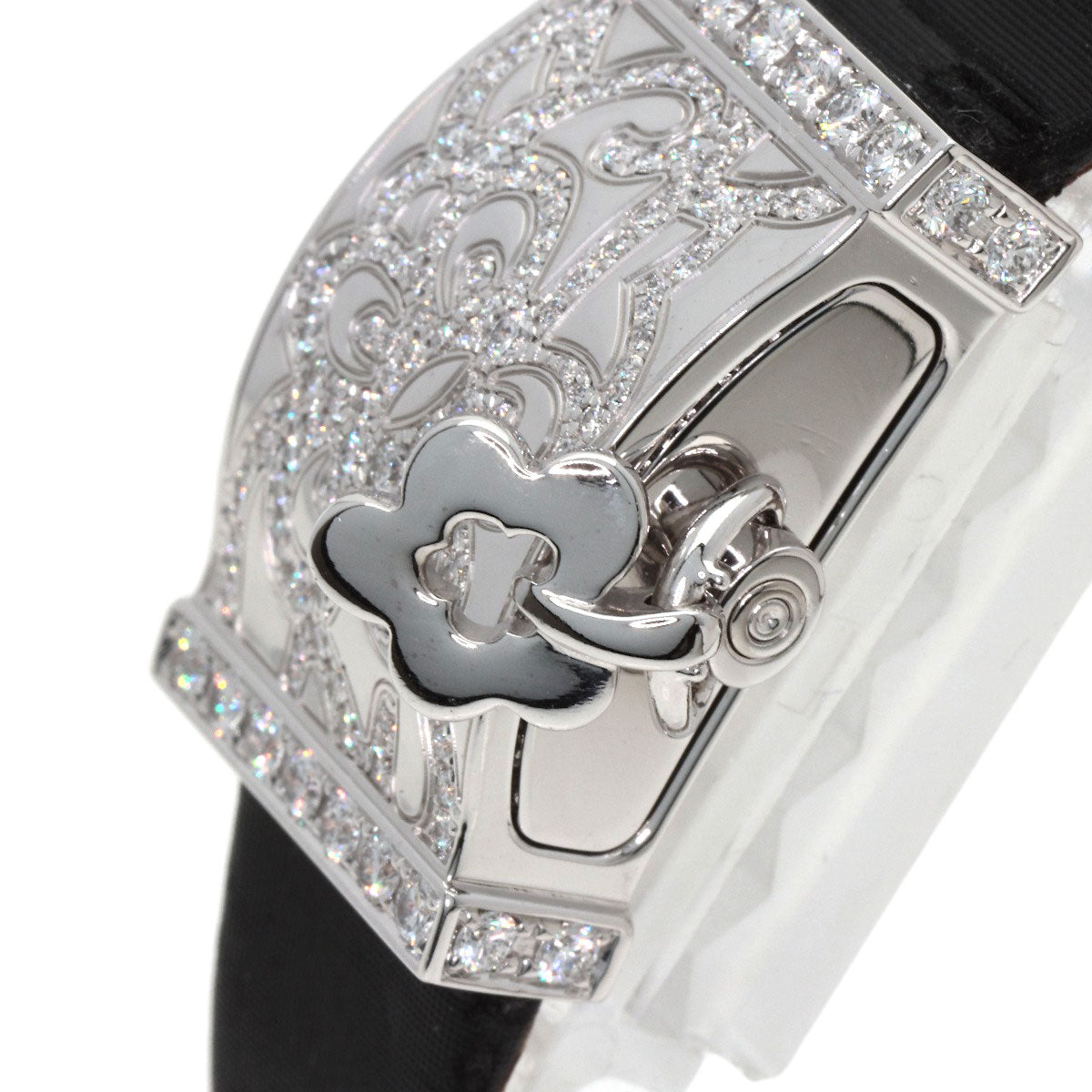 Van Cleef & Arpels Secret Dantelle Watches WRWF01E8 K18 White Gold/Satin & Leather Ladies