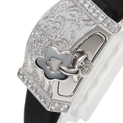 Van Cleef & Arpels Secret Dantelle Watches WRWF01E8 K18 White Gold/Satin & Leather Ladies
