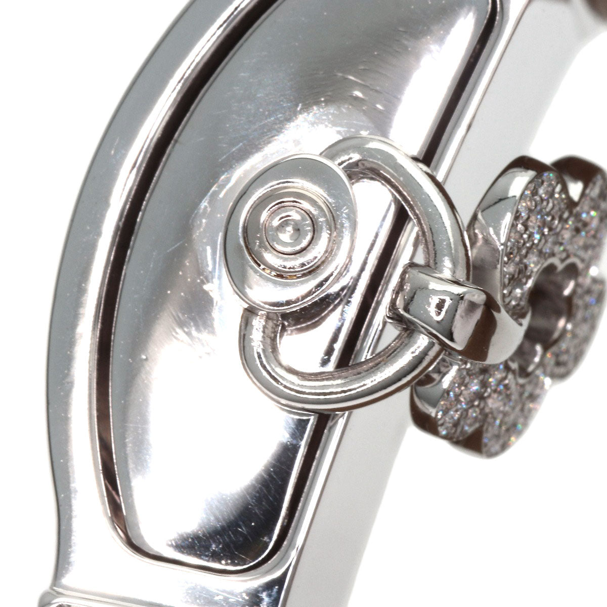 Van Cleef & Arpels Secret Dantelle Watches WRWF01E8 K18 White Gold/Satin & Leather Ladies