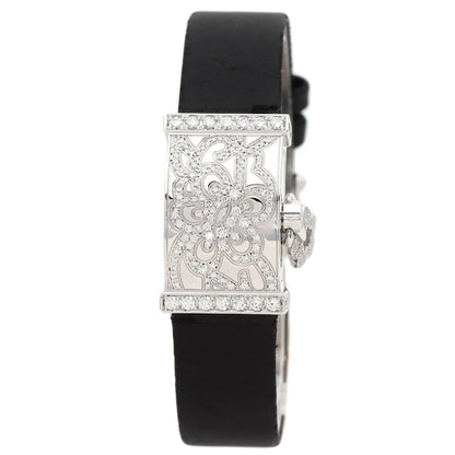 Van Cleef & Arpels Secret Dantelle Watches WRWF01E8 K18 White Gold/Satin & Leather Ladies