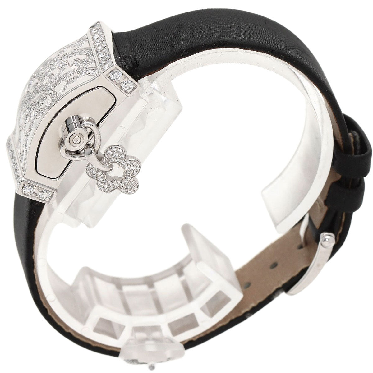 Van Cleef & Arpels Secret Dantelle Watches WRWF01E8 K18 White Gold/Satin & Leather Ladies