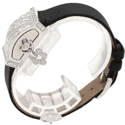 Van Cleef & Arpels Secret Dantelle Watches WRWF01E8 K18 White Gold/Satin & Leather Ladies