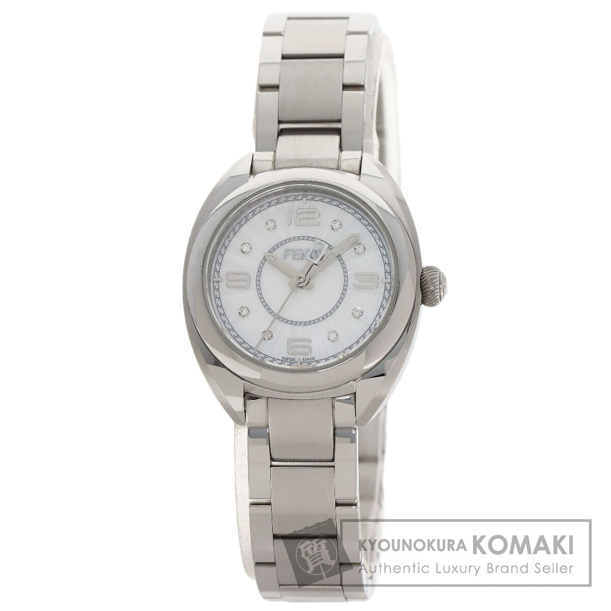 FENDI Moment 8P Diamond Watches 21000S Stainless Steel/Stainless Steel Ladies