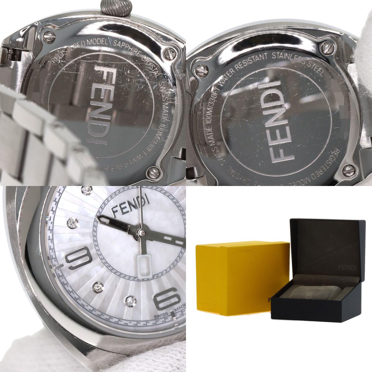 FENDI Moment 8P Diamond Watches 21000S Stainless Steel/Stainless Steel Ladies