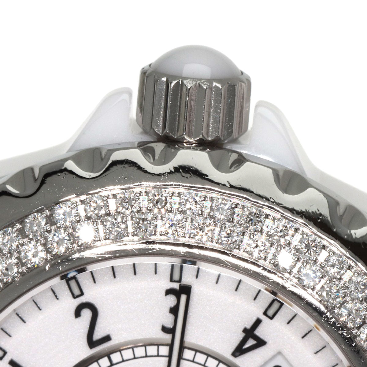 CHANEL J12 1.3" BezelDiamond Watches H0967 Ceramic/Ceramic Ladies