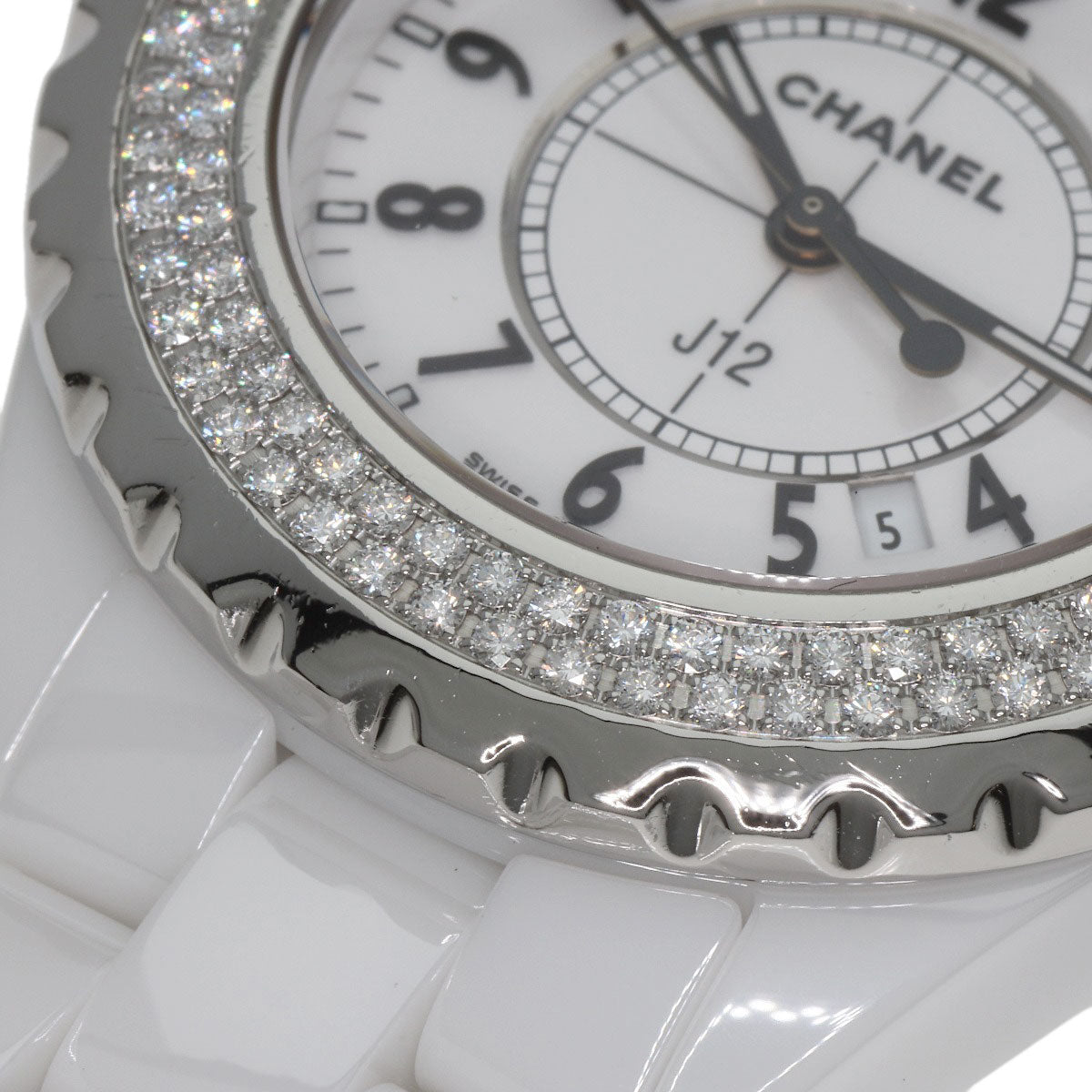CHANEL J12 1.3" BezelDiamond Watches H0967 Ceramic/Ceramic Ladies