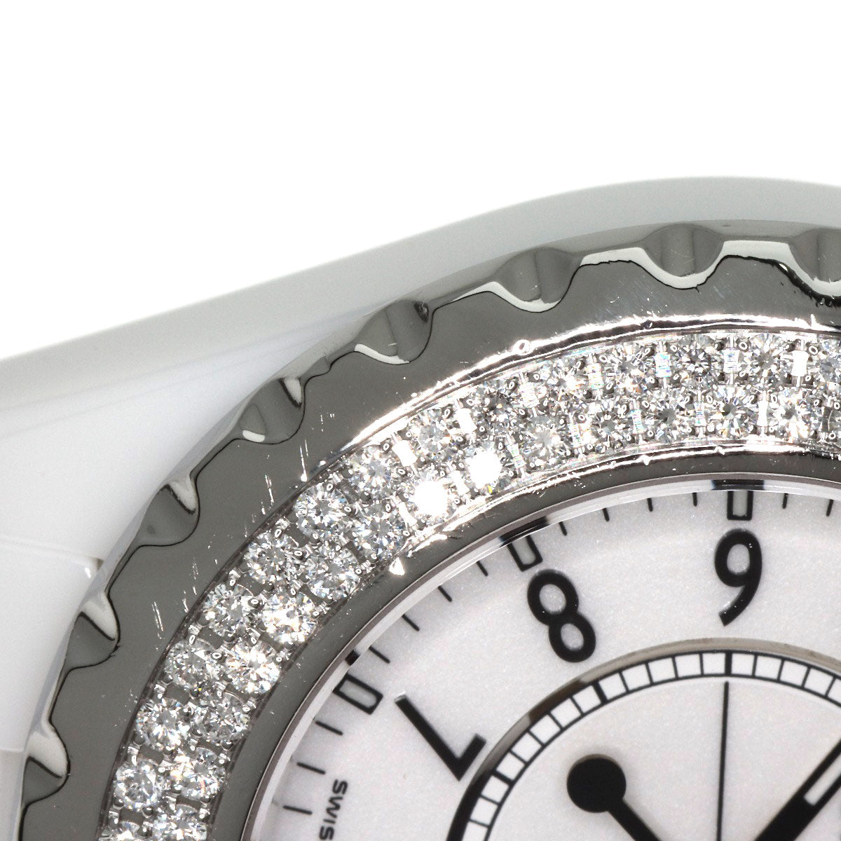 CHANEL J12 1.3" BezelDiamond Watches H0967 Ceramic/Ceramic Ladies