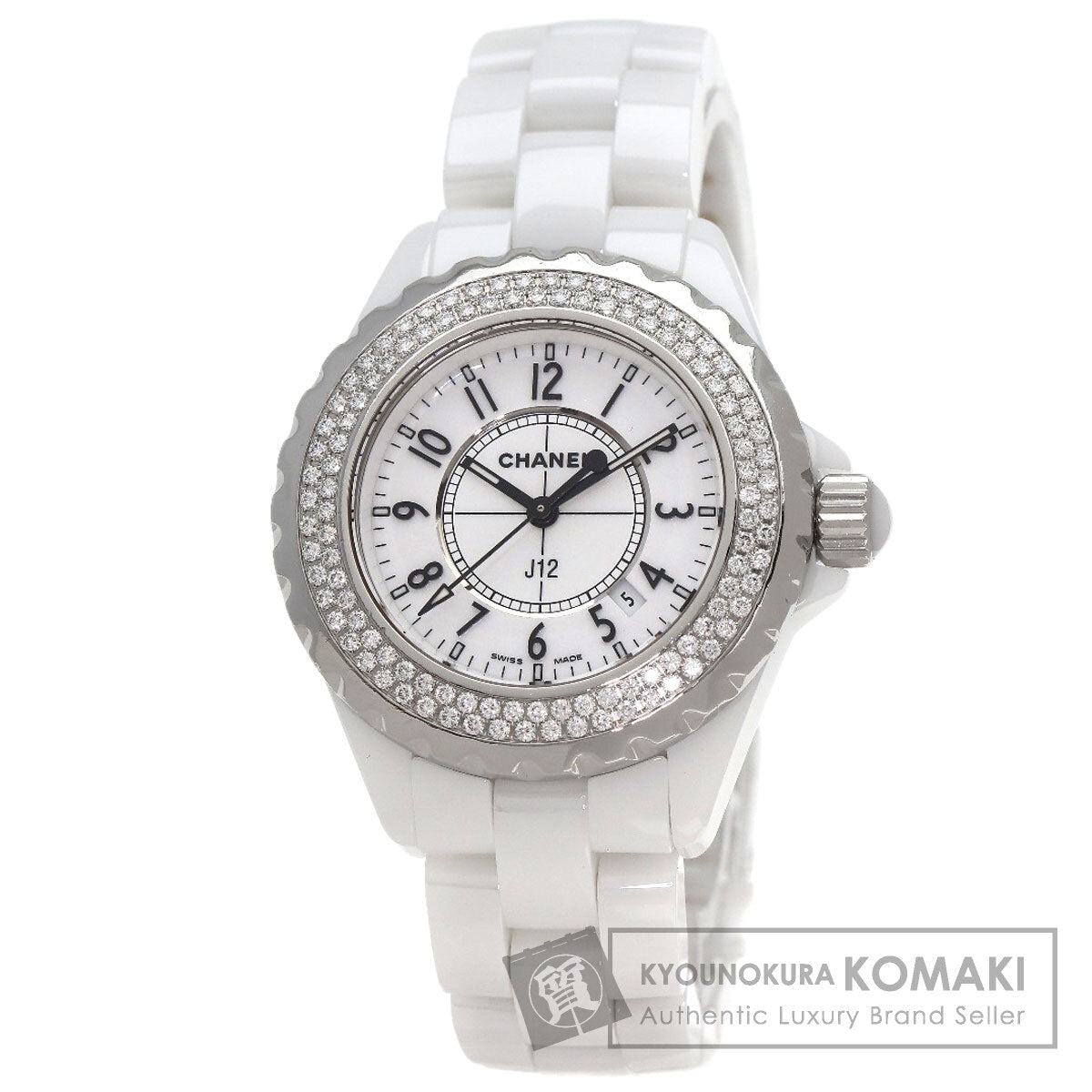 CHANEL J12 1.3" BezelDiamond Watches H0967 Ceramic/Ceramic Ladies