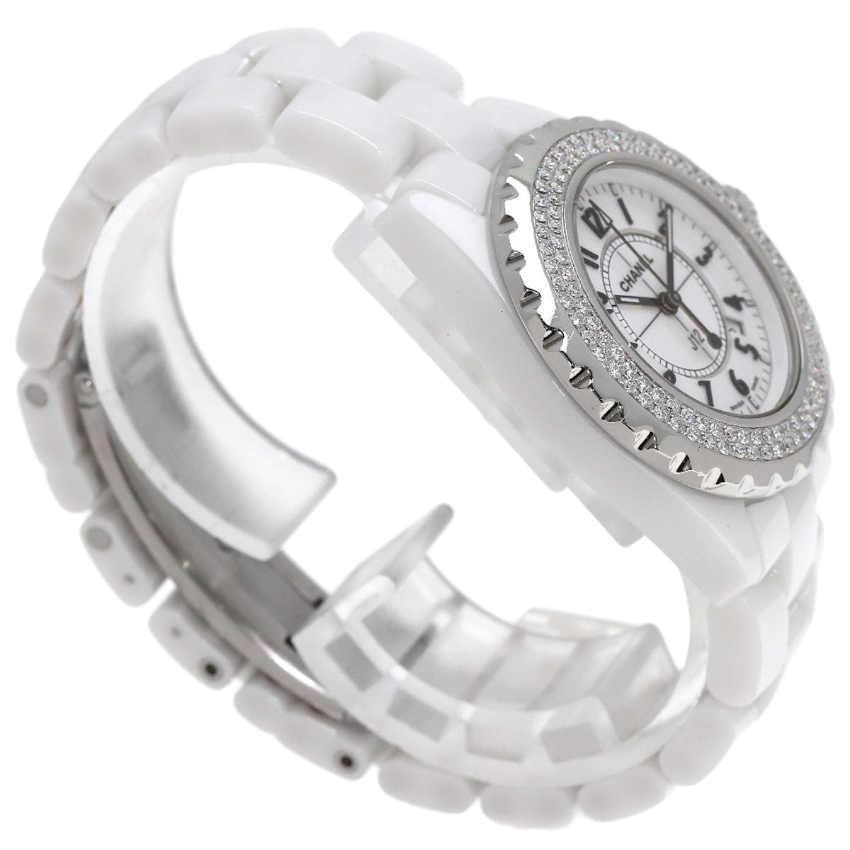 CHANEL J12 1.3" BezelDiamond Watches H0967 Ceramic/Ceramic Ladies