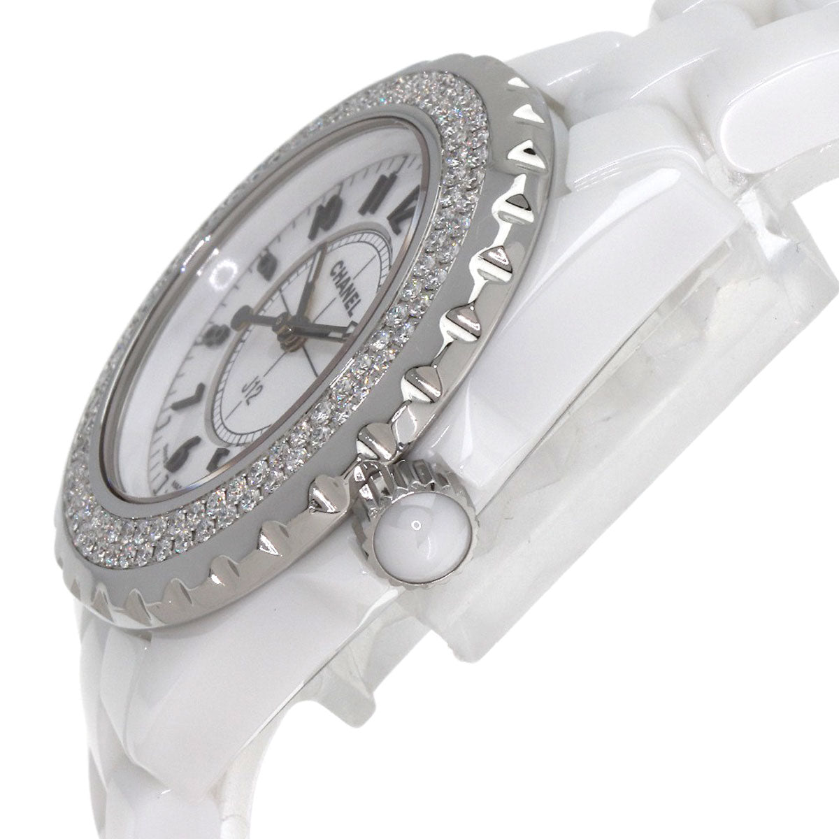 CHANEL J12 1.3" BezelDiamond Watches H0967 Ceramic/Ceramic Ladies