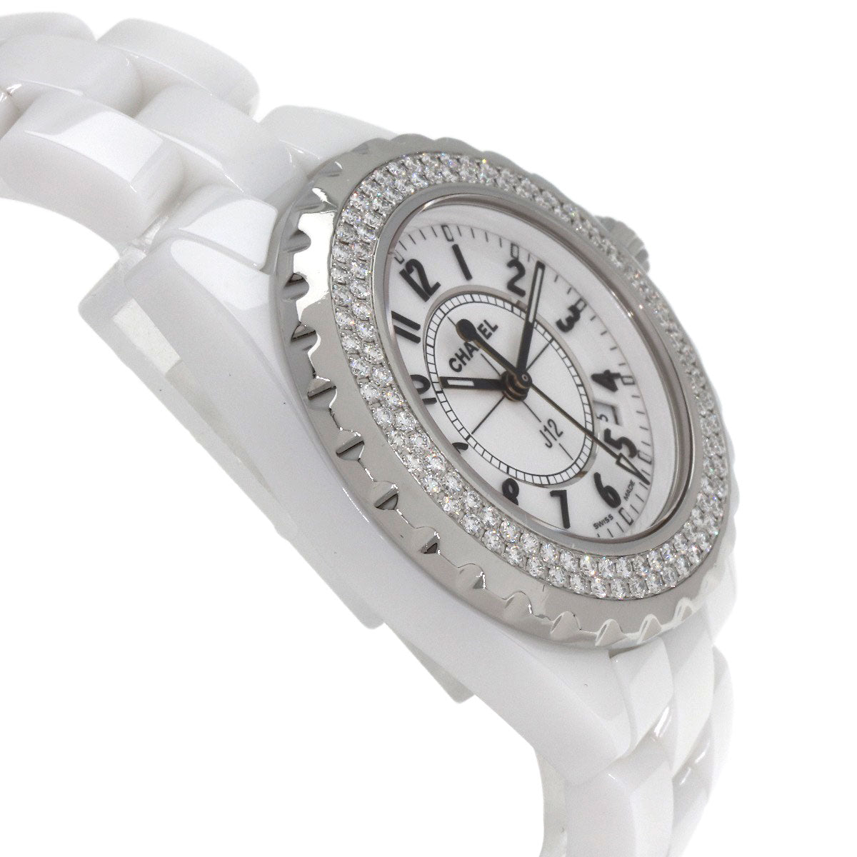 CHANEL J12 1.3" BezelDiamond Watches H0967 Ceramic/Ceramic Ladies