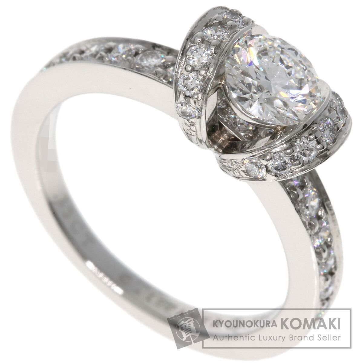 ティファニー リボン ソリティア ダイヤモンド リング・指輪 プラチナPT950 レディース 【中古】【TIFFANY&Co.】