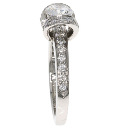 ティファニー リボン ソリティア ダイヤモンド リング・指輪 プラチナPT950 レディース 【中古】【TIFFANY&Co.】