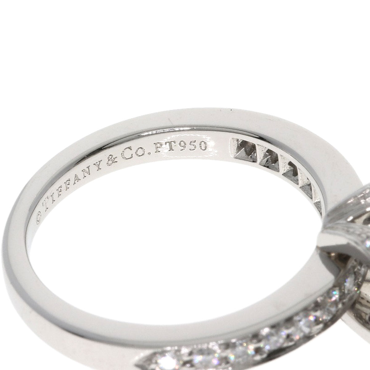 ティファニー リボン ソリティア ダイヤモンド リング・指輪 プラチナPT950 レディース 【中古】【TIFFANY&Co.】