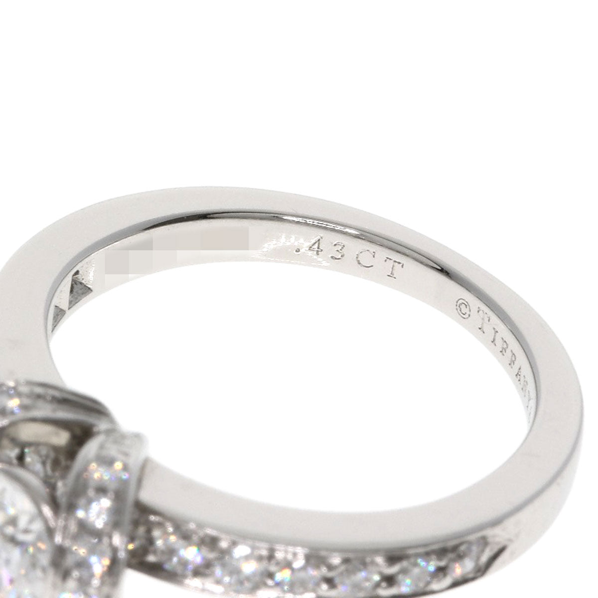 ティファニー リボン ソリティア ダイヤモンド リング・指輪 プラチナPT950 レディース 【中古】【TIFFANY&Co.】