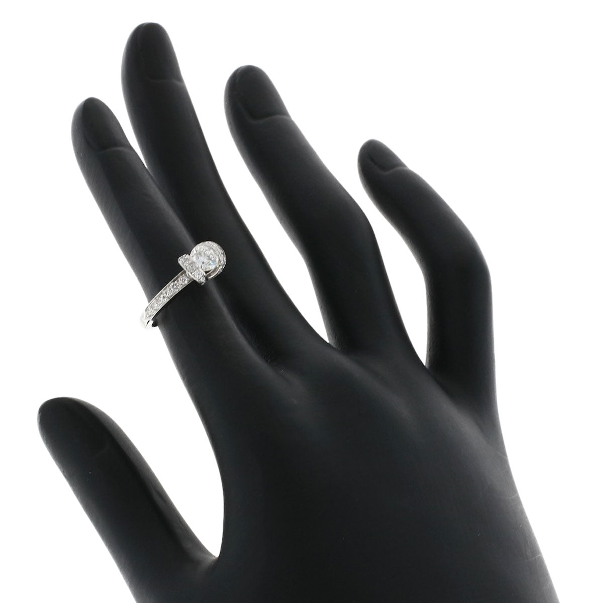 ティファニー リボン ソリティア ダイヤモンド リング・指輪 プラチナPT950 レディース 【中古】【TIFFANY&Co.】