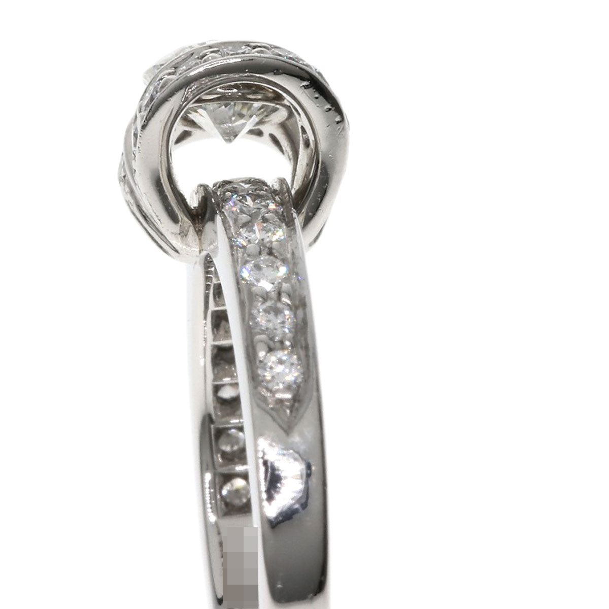 ティファニー リボン ソリティア ダイヤモンド リング・指輪 プラチナPT950 レディース 【中古】【TIFFANY&Co.】