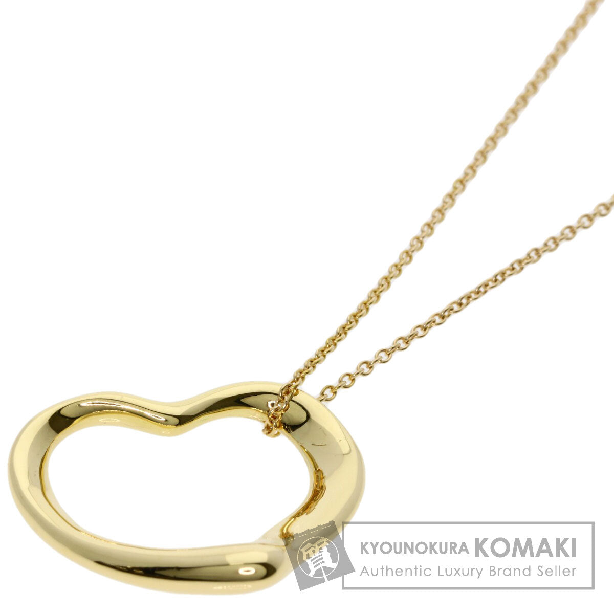 TIFFANY&Co. Open heart Necklace K18 Yellow Gold Ladies [Used]