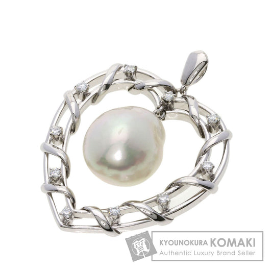 MIKIMOTO Heart Pearl Pearl Pendant top K14 White Gold Ladies [Used]