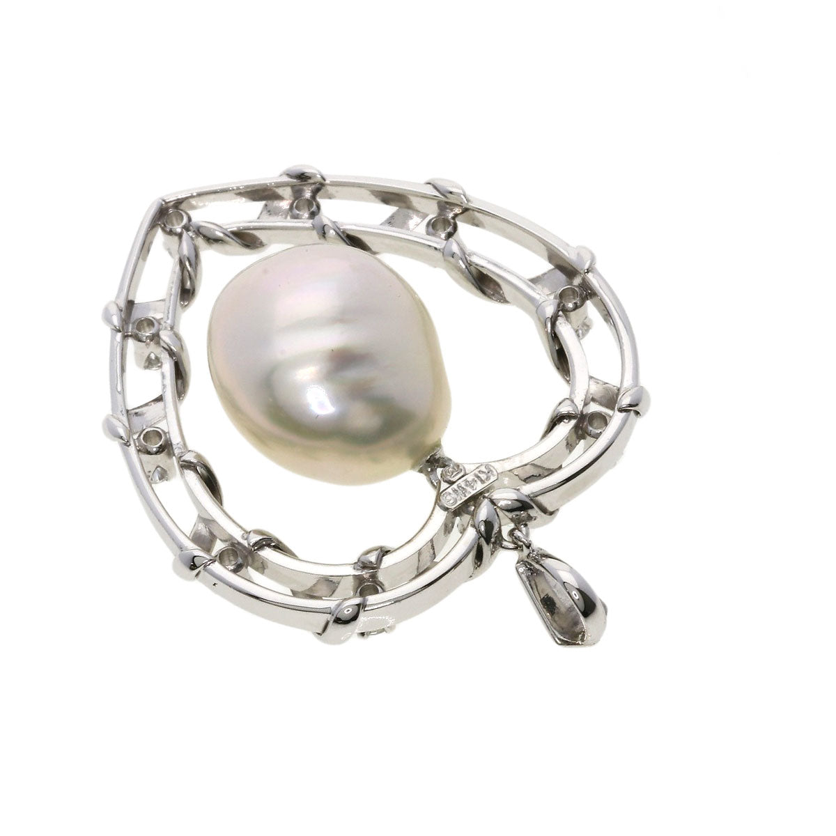 MIKIMOTO Heart Pearl Pearl Pendant top K14 White Gold Ladies [Used]