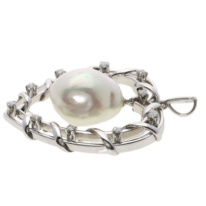 MIKIMOTO Heart Pearl Pearl Pendant top K14 White Gold Ladies [Used]