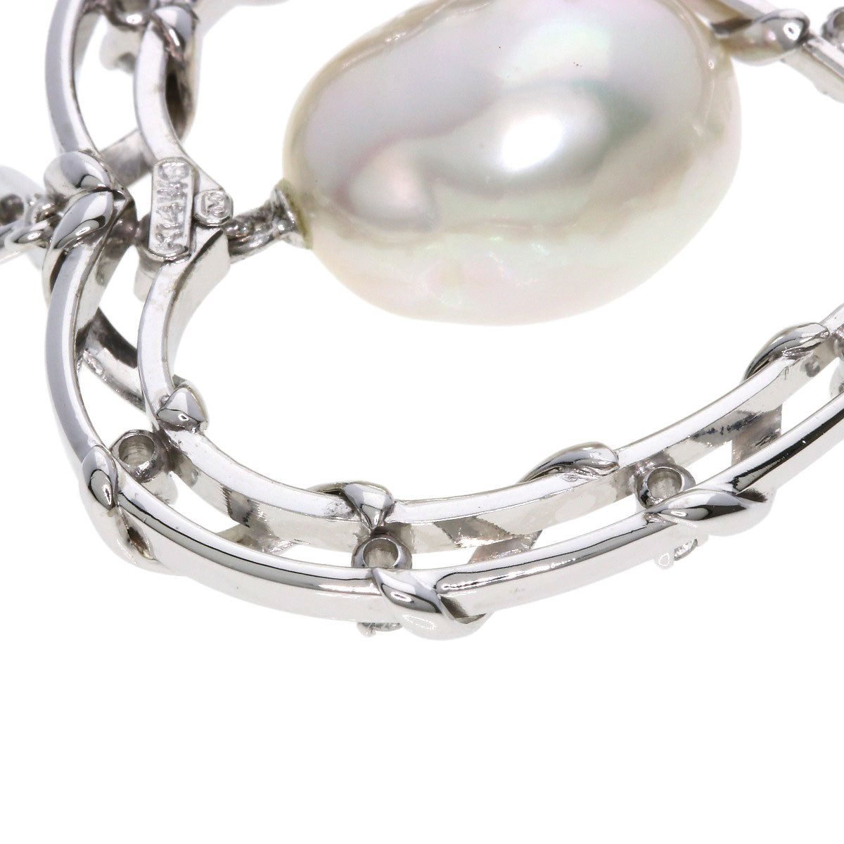 MIKIMOTO Heart Pearl Pearl Pendant top K14 White Gold Ladies [Used]