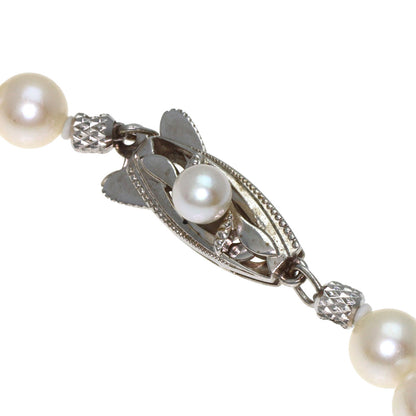 ミキモト パール 真珠 ネックレス シルバー レディース 【中古】【MIKIMOTO】