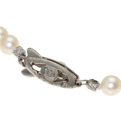 ミキモト パール 真珠 ネックレス シルバー レディース 【中古】【MIKIMOTO】