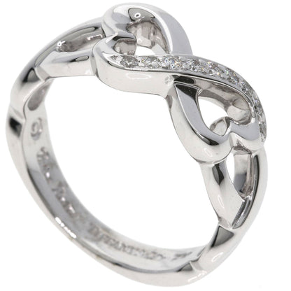 TIFFANY&Co. Double Loving Heart Diamond Ring K18 White Gold Ladies [Used]