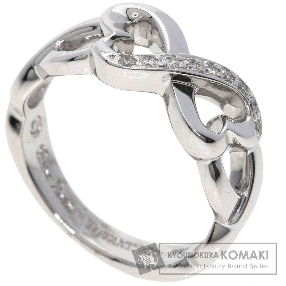 TIFFANY&Co. Double Loving Heart Diamond Ring K18 White Gold Ladies [Used]