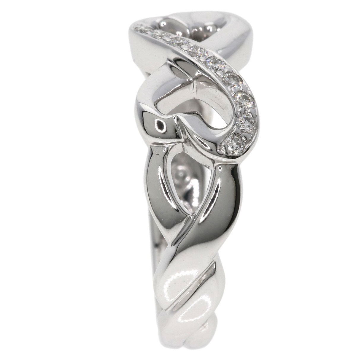 TIFFANY&Co. Double Loving Heart Diamond Ring K18 White Gold Ladies [Used]