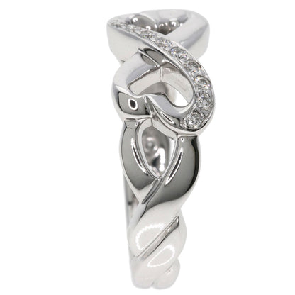 TIFFANY&Co. Double Loving Heart Diamond Ring K18 White Gold Ladies [Used]
