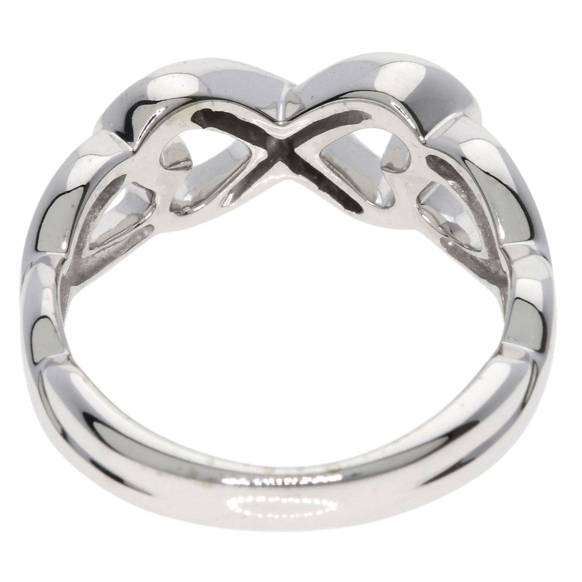 TIFFANY&Co. Double Loving Heart Diamond Ring K18 White Gold Ladies [Used]