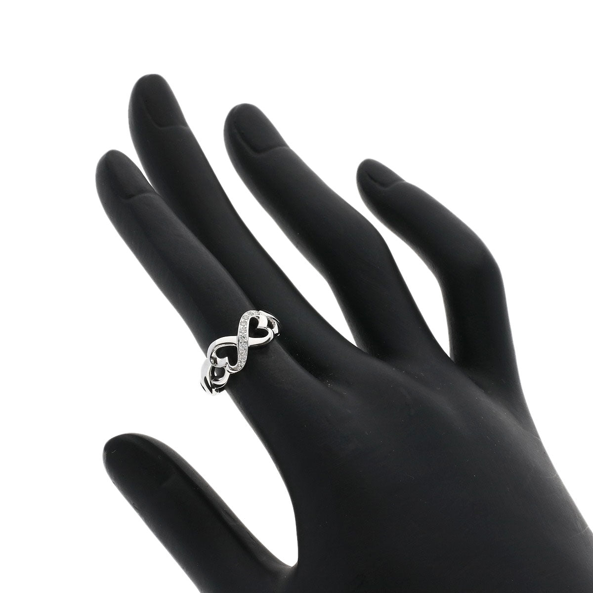 TIFFANY&Co. Double Loving Heart Diamond Ring K18 White Gold Ladies [Used]