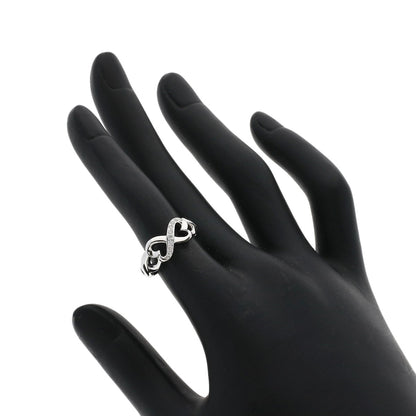 TIFFANY&Co. Double Loving Heart Diamond Ring K18 White Gold Ladies [Used]