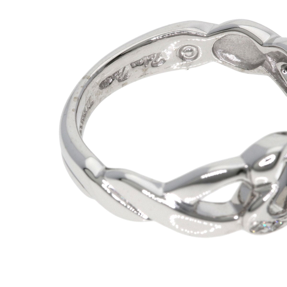 TIFFANY&Co. Double Loving Heart Diamond Ring K18 White Gold Ladies [Used]