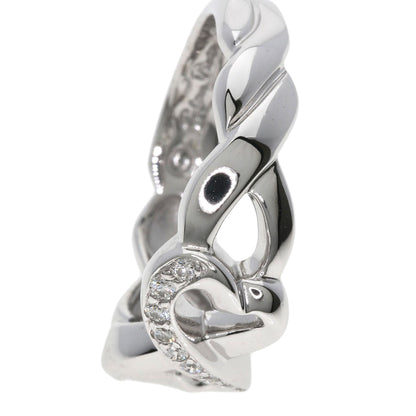 TIFFANY&Co. Double Loving Heart Diamond Ring K18 White Gold Ladies [Used]