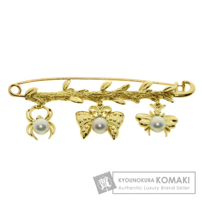 MIKIMOTO Butterfly Spider Bee Motif Pearl Pearl Brooch K18 Yellow Gold Ladies [Used]