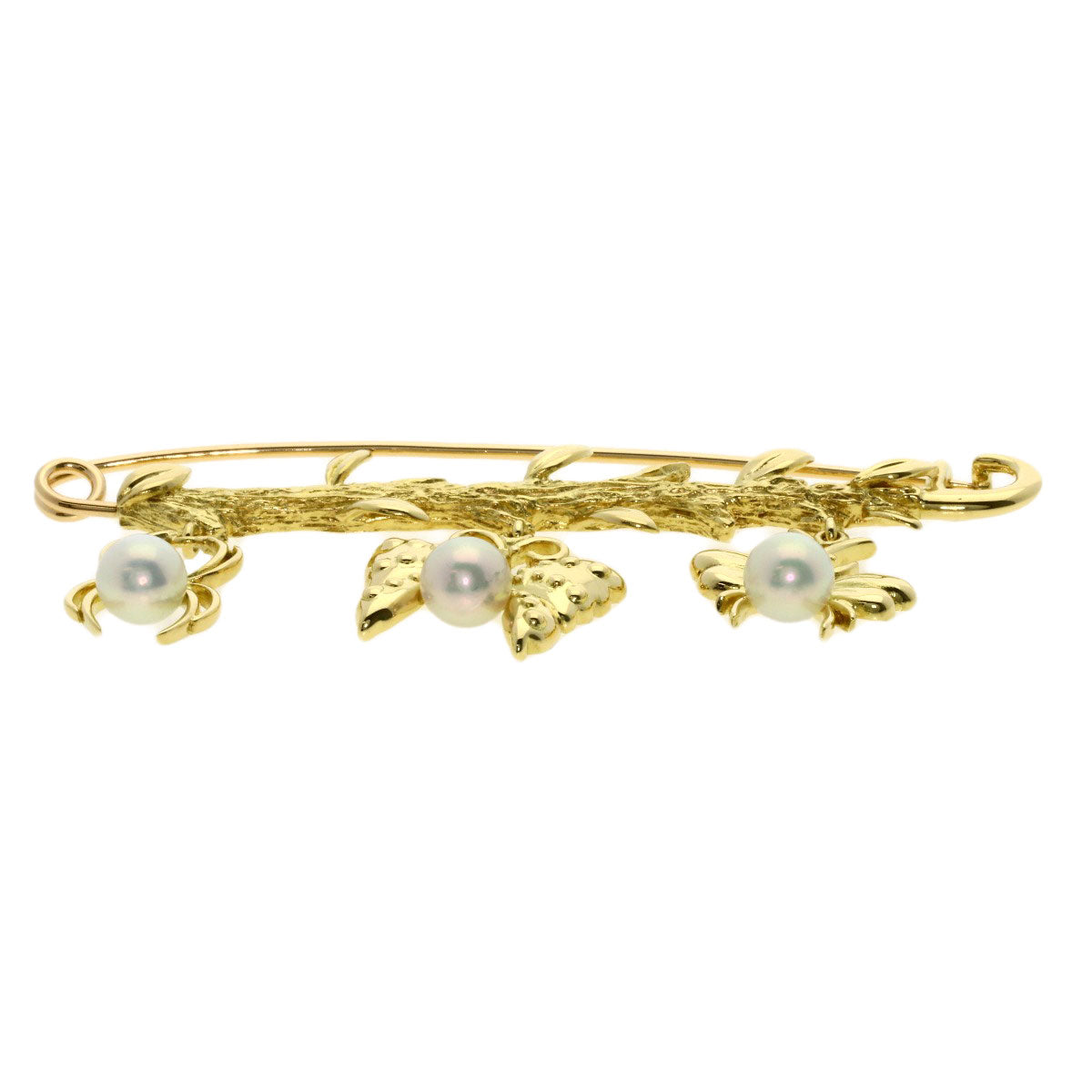 MIKIMOTO Butterfly Spider Bee Motif Pearl Pearl Brooch K18 Yellow Gold Ladies [Used]