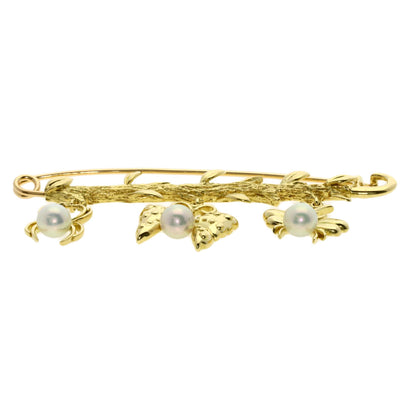 MIKIMOTO Butterfly Spider Bee Motif Pearl Pearl Brooch K18 Yellow Gold Ladies [Used]