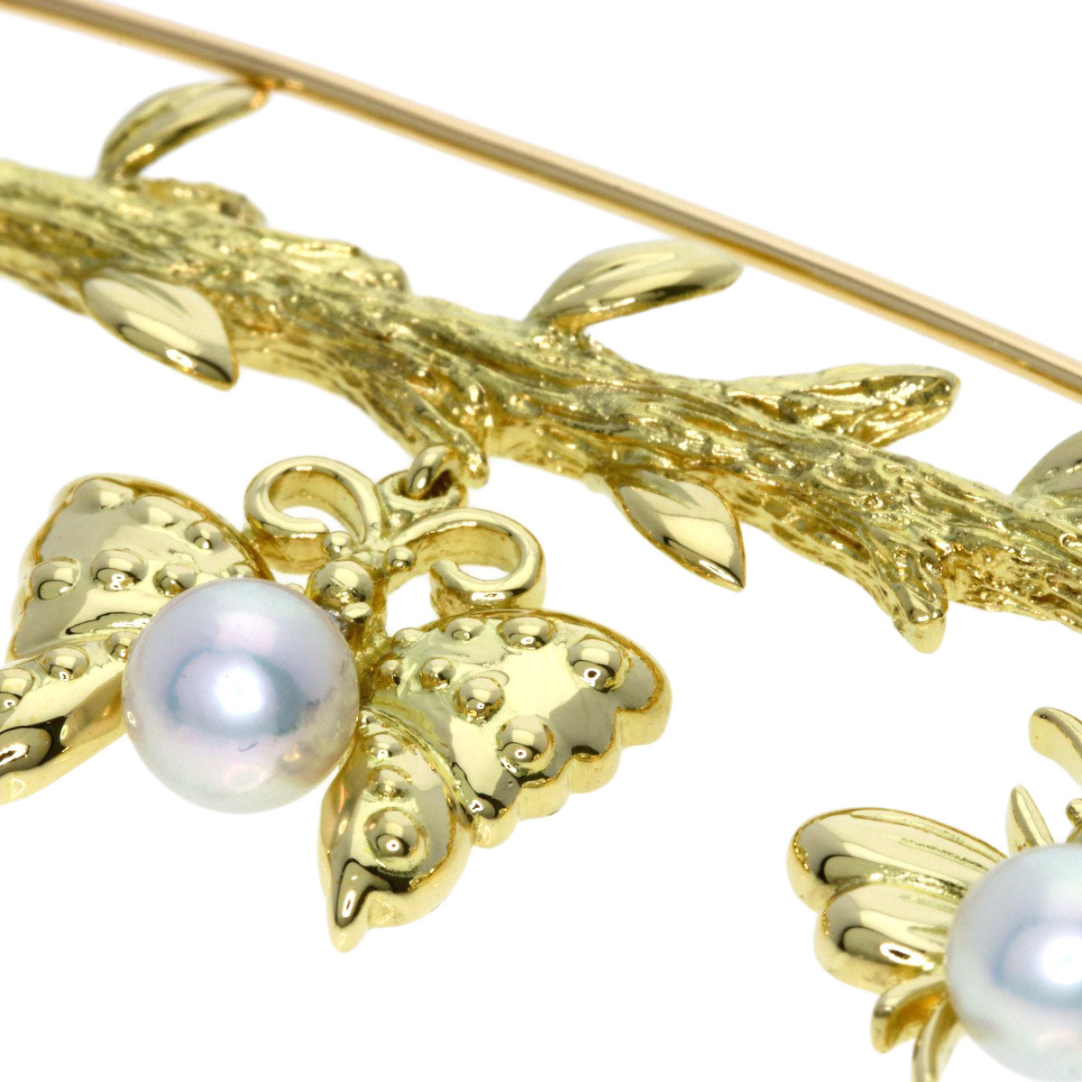 MIKIMOTO Butterfly Spider Bee Motif Pearl Pearl Brooch K18 Yellow Gold Ladies [Used]