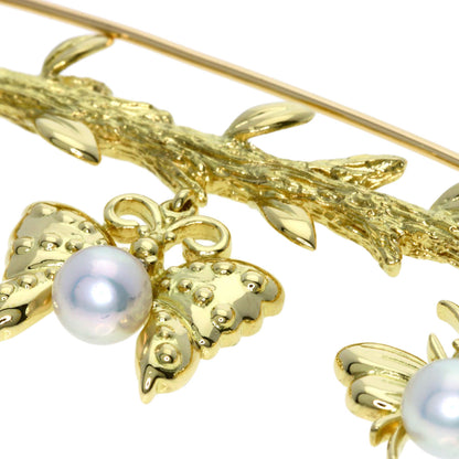 MIKIMOTO Butterfly Spider Bee Motif Pearl Pearl Brooch K18 Yellow Gold Ladies [Used]