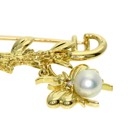 MIKIMOTO Butterfly Spider Bee Motif Pearl Pearl Brooch K18 Yellow Gold Ladies [Used]